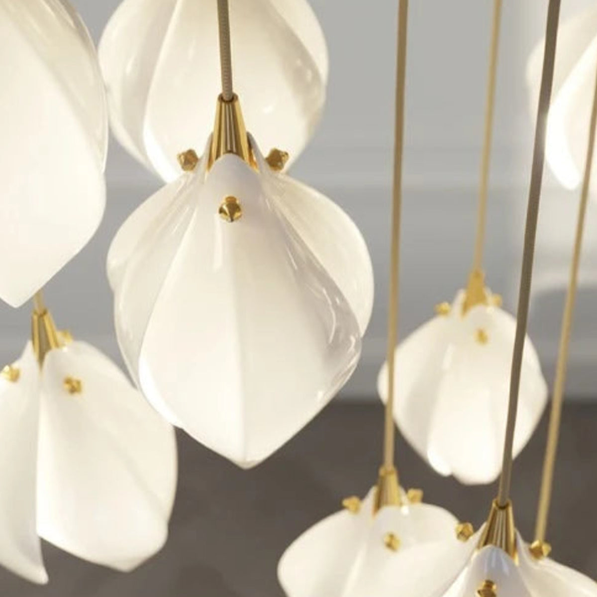 Chandelier Ceramic White Magnolia Jade Luxury Contemporary Hotel Ceiling Light Living Room Dining Bedroom Office Gift Housewarming