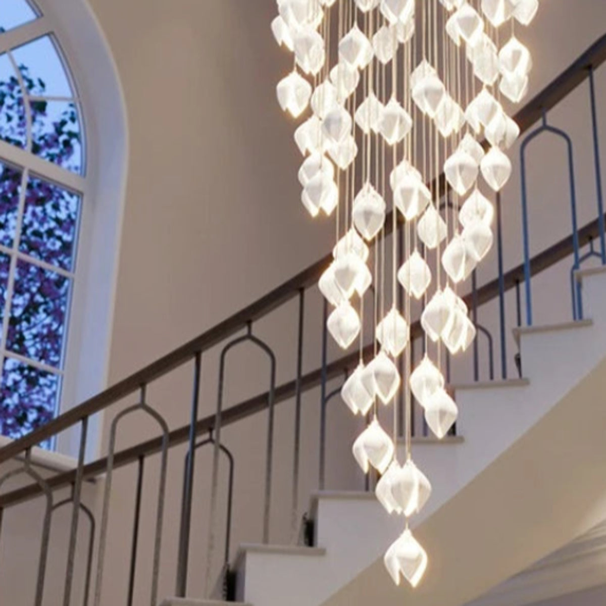 Chandelier Ceramic White Magnolia Jade Luxury Contemporary Hotel Ceiling Light Living Room Dining Bedroom Office Gift Housewarming