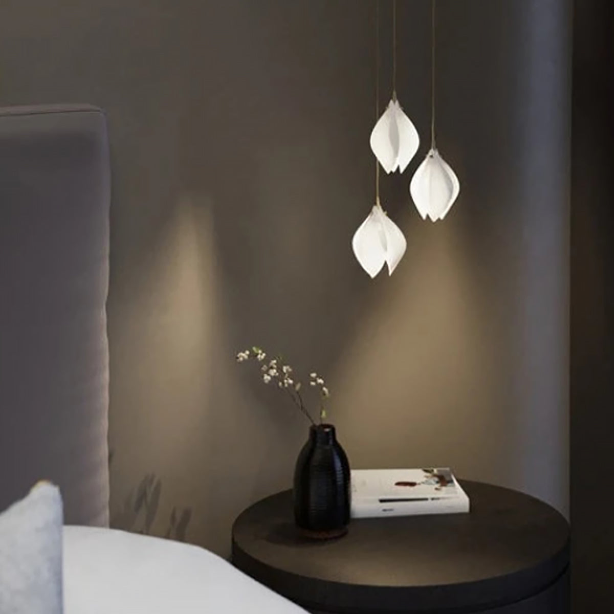 Chandelier Ceramic White Magnolia Jade Luxury Contemporary Hotel Ceiling Light Living Room Dining Bedroom Office Gift Housewarming