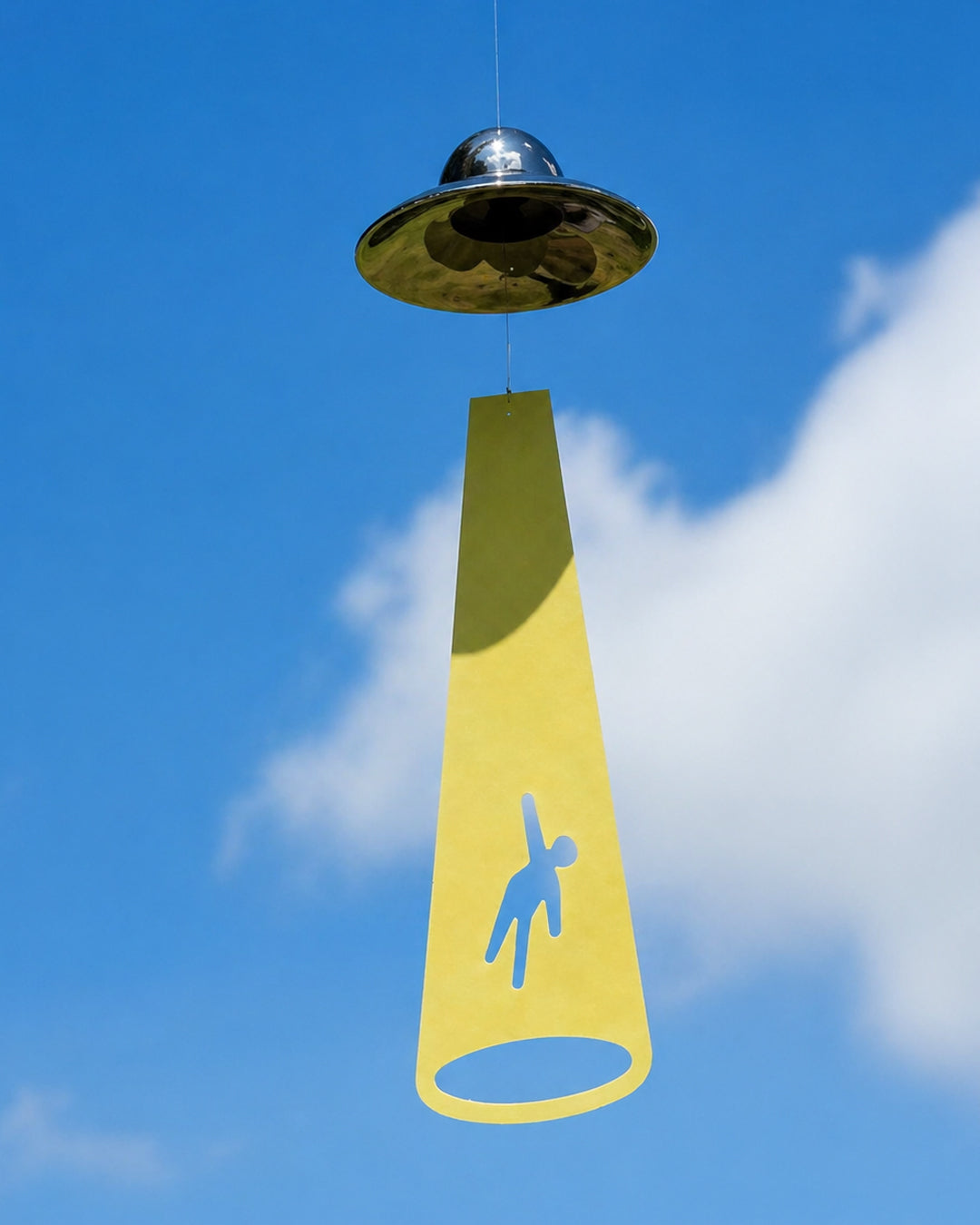 Wind Chime UFO Spacecraft Humor Interactive Ceiling Hanging Decoration Contemporary Living Room Bedroom Kid's Room Office Gift