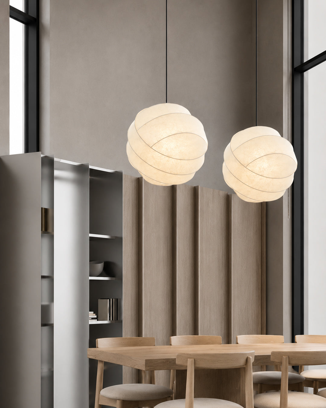 Japanese Silk Wabi-Sabi Pendant Light