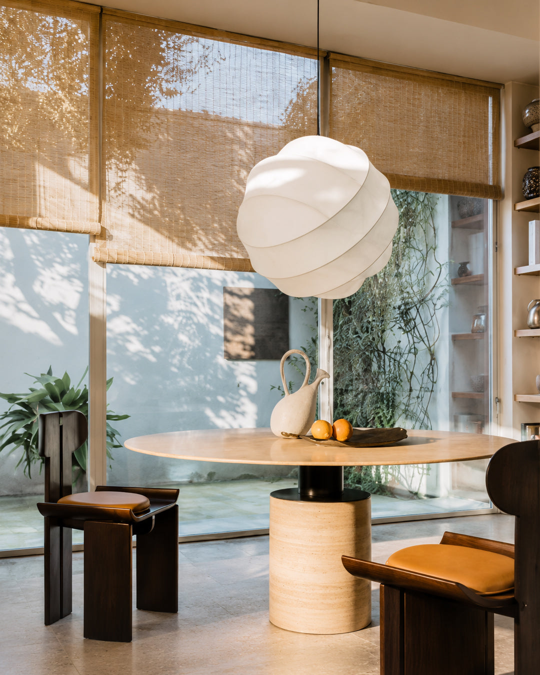 Japanese Silk Wabi-Sabi Pendant Light