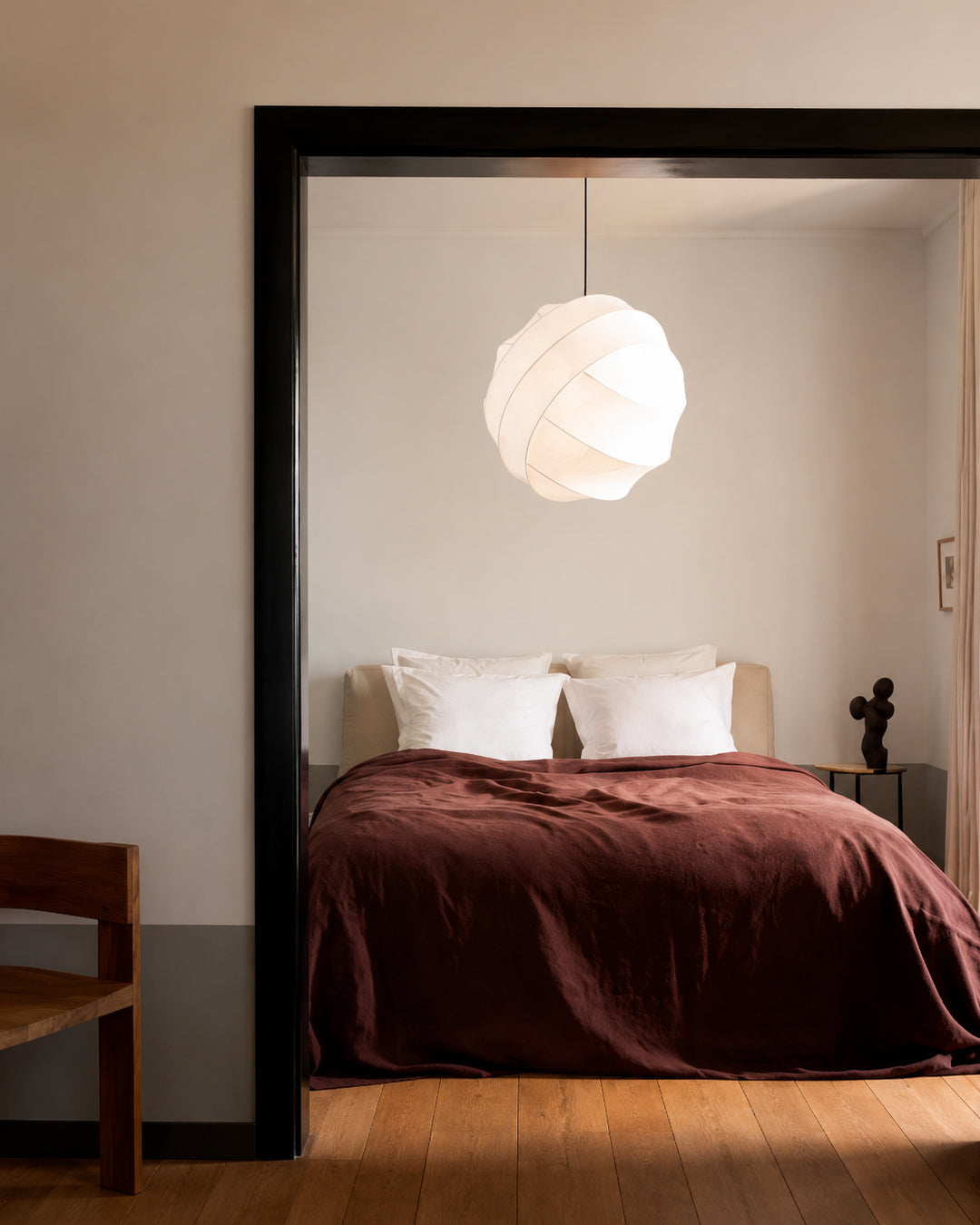 Japanese Silk Wabi-Sabi Pendant Light