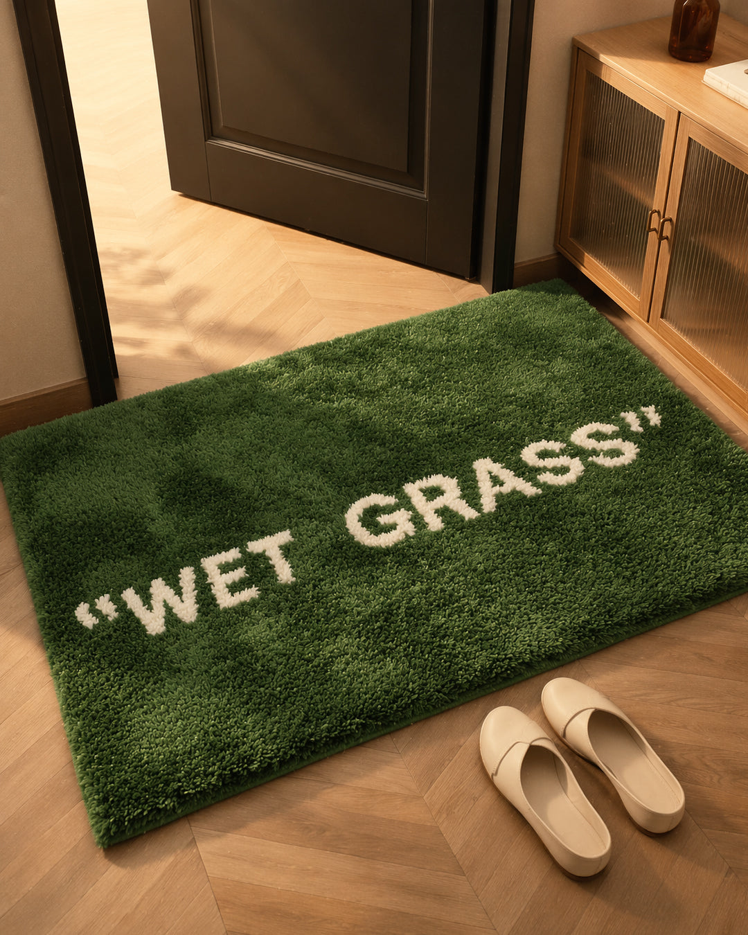 Doormat Bath Mat Humor Typographic Grass Contemporary Welcome Mat Living Room Entryway Bedroom Kitchen Office Home Gift